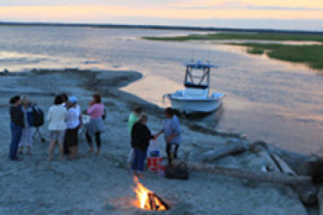Photo on beach bonfire