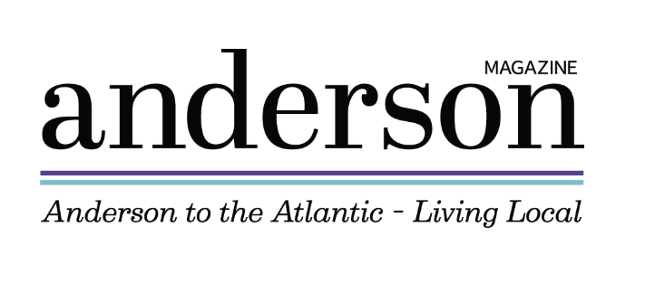Logo reading 'anderson MAGAZINE' with the tagline 'Anderson to the Atlantic - Living Local'.